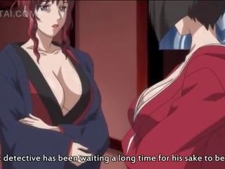Μεγαλοπρεπής hentai seductress τσιμπουκώνοντας και άλμα μεγάλος phallus