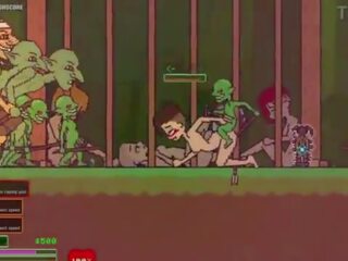 Captivity &vert; podium 3 &vert; naakt vrouw survivor fights haar manier door passioneel goblins maar fails en krijgt geneukt hard slikken liters van sperma &vert; hentai spelletje gameplay p3