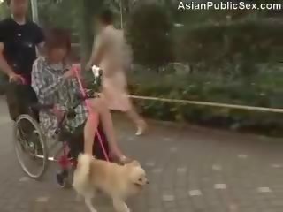 Orgasmic wheelchair vibrator în public