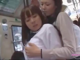 Sweetheart Getting Her Tits And Ass Rubbed caressing Nipples Sucked On The Bus